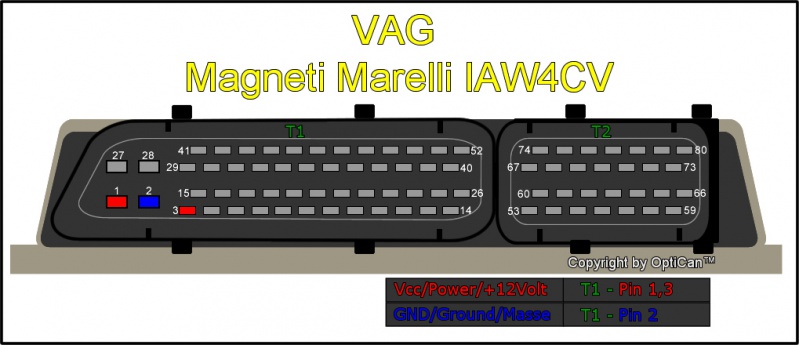 Magneti Marelli IAW 4CV (Volkswagen) pinout diagram 1